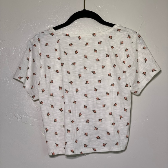 Ultra Flirt Tie Front Floral Crop Top XL - Picture 4 of 5